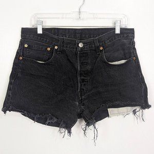Levi's Black Cut off High Rise Button Fly Shorts Size 33